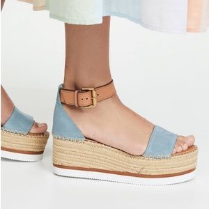NEW See By Chloe Glyn Espadrille Sandal Light Blue